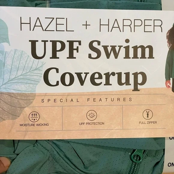 HAZEL + HARPER UPF Swim
Coverup Green MOISTURE WICKING UPF PROTECTION 2T-4T - Picture 8 of 8